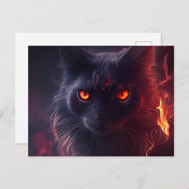 Cartão Postal Cartes Postales Cat rouge (Frente/Verso)