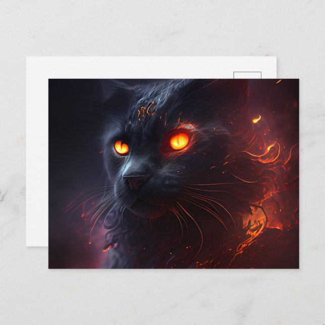 Cartão Postal Cartes Postales Cat rouge (Frente/Verso)