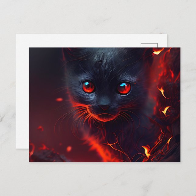 Cartão Postal Cartes Postales Cat rouge (Frente/Verso)