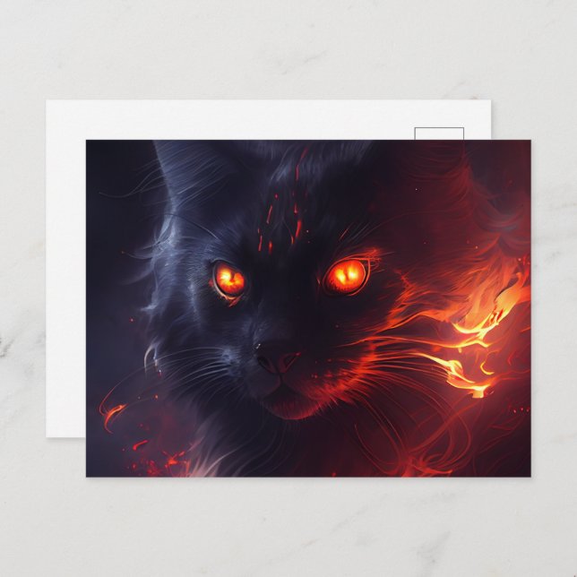Cartão Postal Cartes Postales Cat rouge (Frente/Verso)
