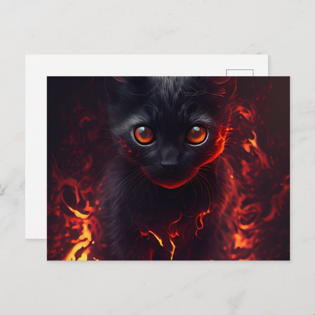 Cartão Postal Cartes Postales Cat rouge (Frente/Verso)