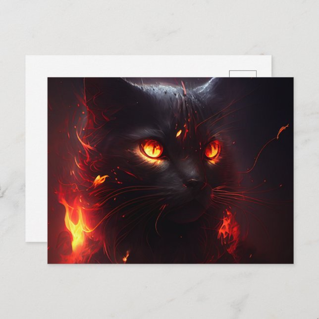 Cartão Postal Cartes Postales Cat rouge (Frente/Verso)