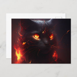 Cartão Postal Cartes Postales Cat rouge