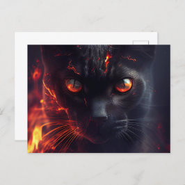 Cartão Postal Cartes Postales Cat rouge