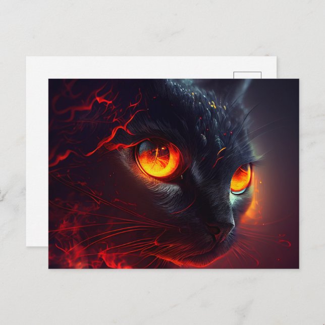 Cartão Postal Cartes Postales Cat rouge (Frente/Verso)