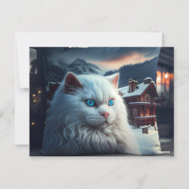 Cartão Postal Cartes Postales Chat Blanc