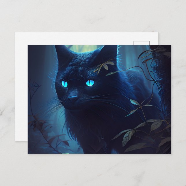 Cartão Postal Cartes Postales Chat Bleu (Frente/Verso)