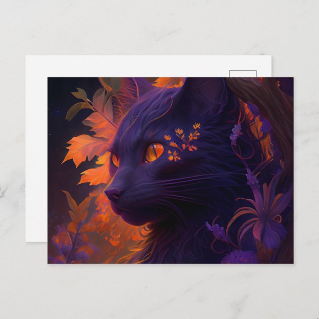 Cartão Postal Cartes Postales Chat Mauve (Frente/Verso)