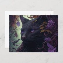 Cartes Postales Chat Mauve
