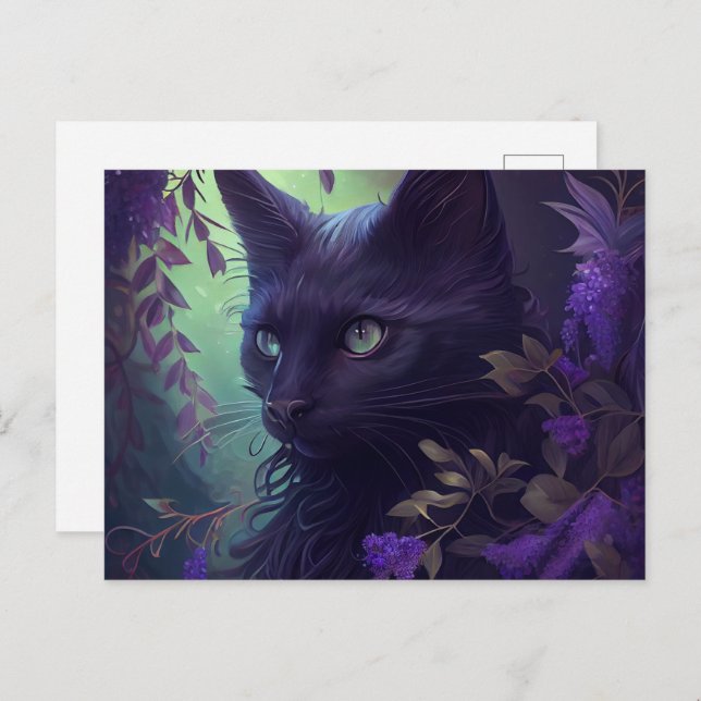Cartão Postal Cartes Postales Chat Mauve (Frente/Verso)