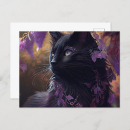 Cartão Postal Cartes Postales Chat Mauve