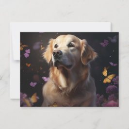 Cartão Postal Cartes Postales chien Fleur