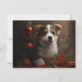 Cartão Postal Cartes Postales chien Fleur