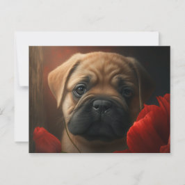 Cartão Postal Cartes Postales chien Fleur