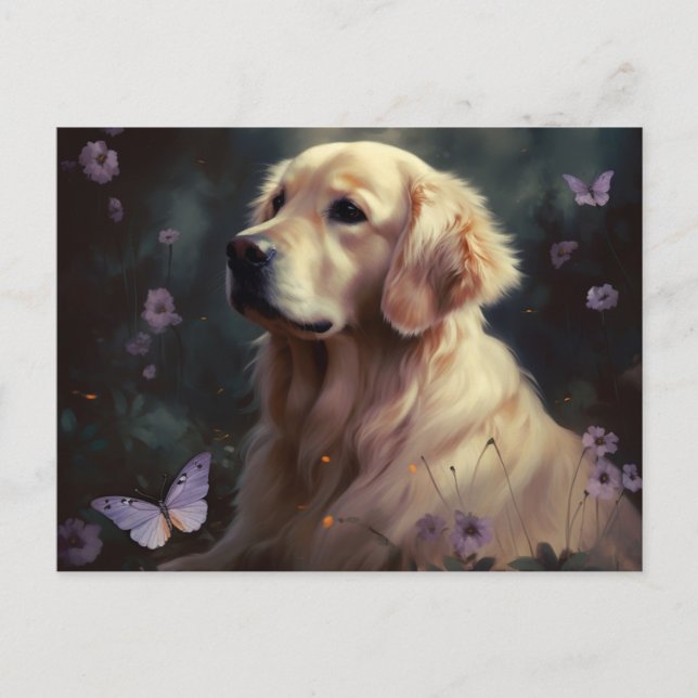 Cartão Postal Cartes Postales chien Fleur (Frente)