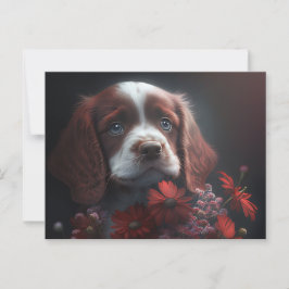 Cartão Postal Cartes Postales chien Fleur