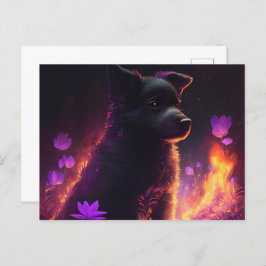 Cartão Postal Cartes Postales Chien Mauve