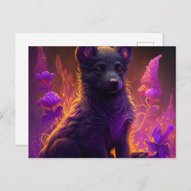 Cartão Postal Cartes Postales Chien Mauve (Frente/Verso)