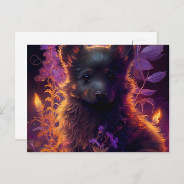 Cartão Postal Cartes Postales Chien Mauve (Frente/Verso)