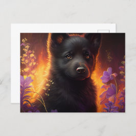 Cartão Postal Cartes Postales Chien Mauve