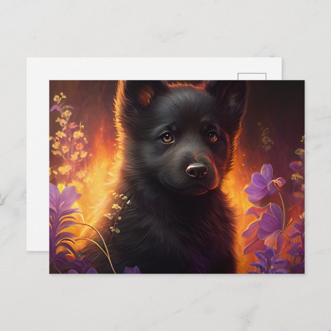 Cartão Postal Cartes Postales Chien Mauve (Frente/Verso)