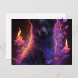 Cartão Postal Cartes Postales Chien Mauve