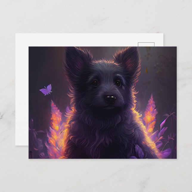 Cartão Postal Cartes Postales Chien Mauve (Frente/Verso)