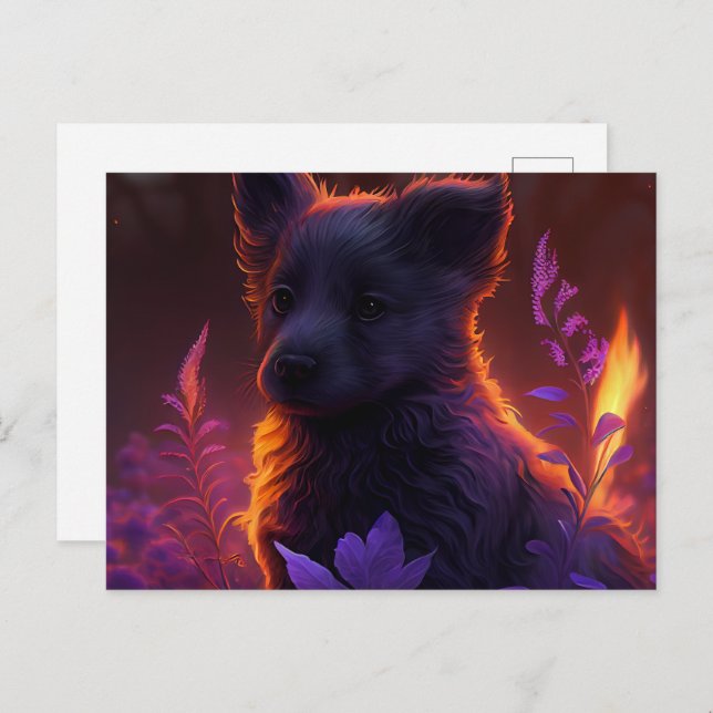 Cartão Postal Cartes Postales Chien Mauve (Frente/Verso)