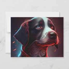 Cartão Postal Cartes Postales chien Rouge