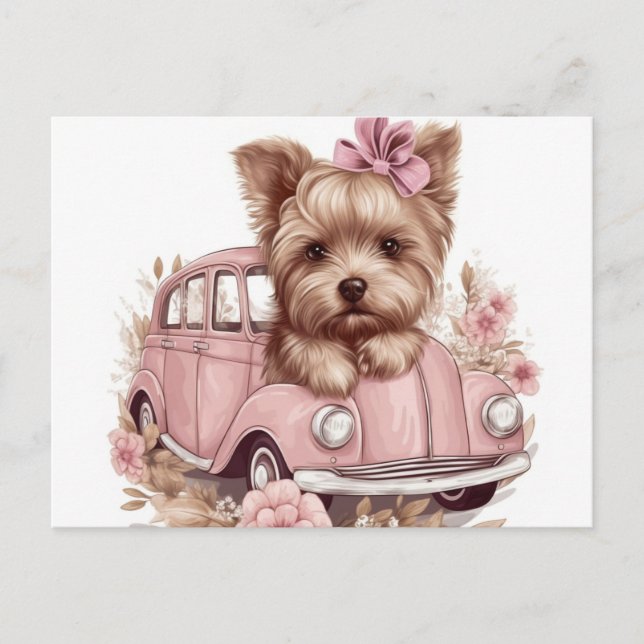 Cartão Postal Cartes Postales Dog Yorkshire (Frente)