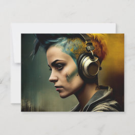 Cartão Postal Cartes Postales Fille Ecouteur