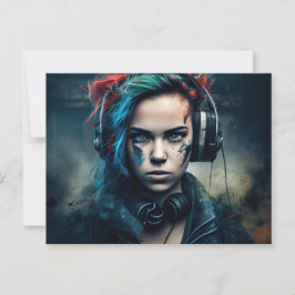 Cartão Postal Cartes Postales Fille Ecouteur