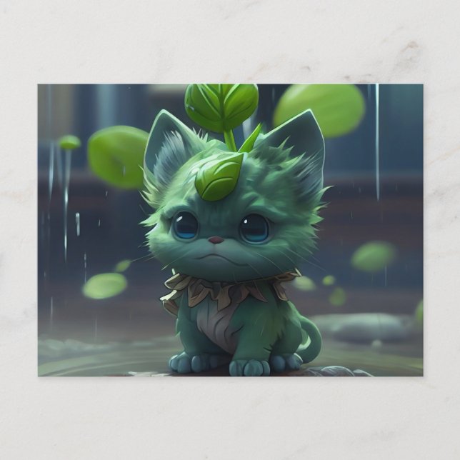 Cartão Postal Cartes Postales Green Cats (Frente)