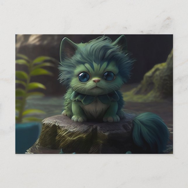 Cartão Postal Cartes Postales Green Cats (Frente)