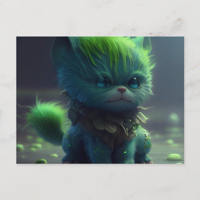 Cartão Postal Cartes Postales Green Cats (Frente)