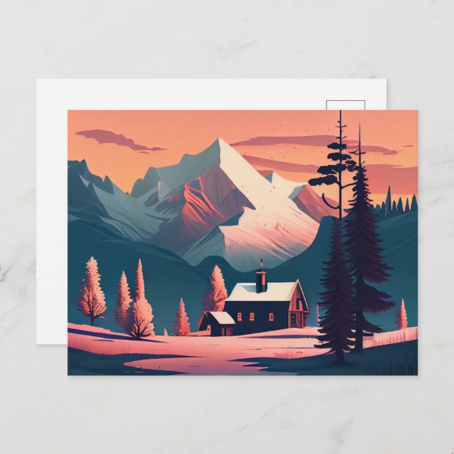 Cartão Postal Cartes Postales hiver (Frente/Verso)