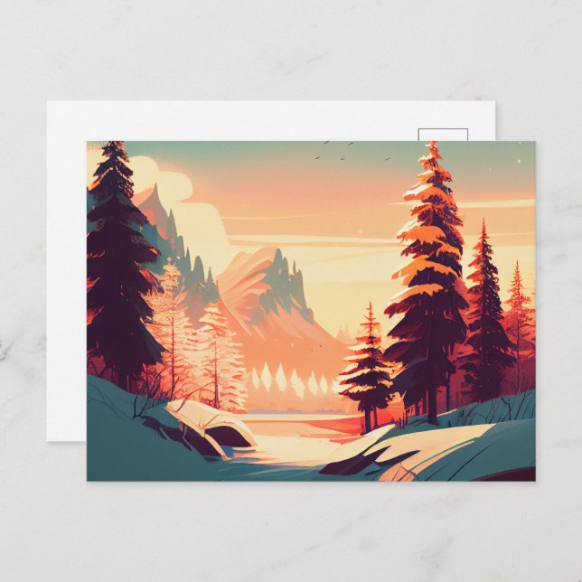 Cartão Postal Cartes Postales hiver (Frente/Verso)