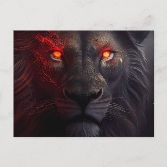 Cartão Postal Cartes Postales Lion Rouge (Frente)