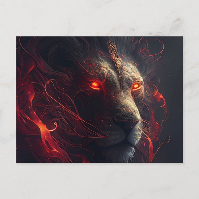 Cartão Postal Cartes Postales Lion Rouge (Frente)