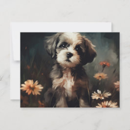 Cartão Postal Cartes Postales Puppy