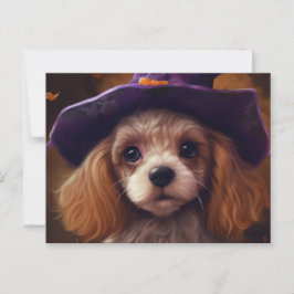 Cartão Postal Cartes Postales Puppy Halloween