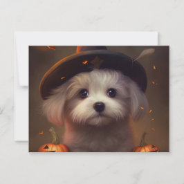 Cartão Postal Cartes Postales Puppy Halloween