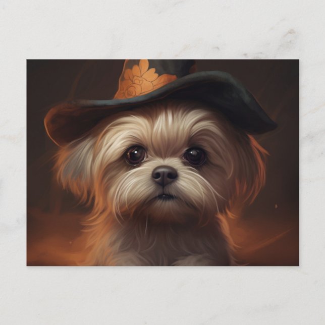 Cartão Postal Cartes Postales Puppy Halloween (Frente)