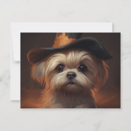 Cartão Postal Cartes Postales Puppy Halloween
