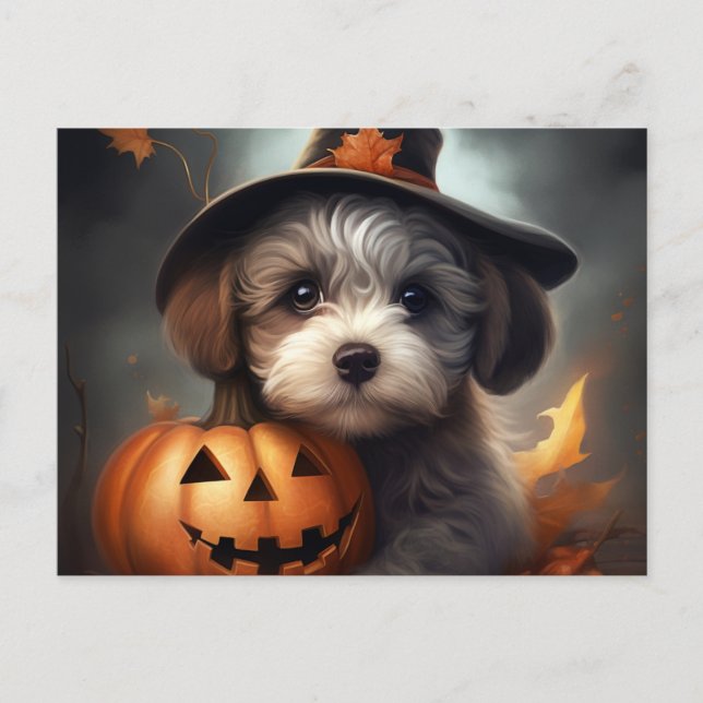 Cartão Postal Cartes Postales Puppy Halloween (Frente)