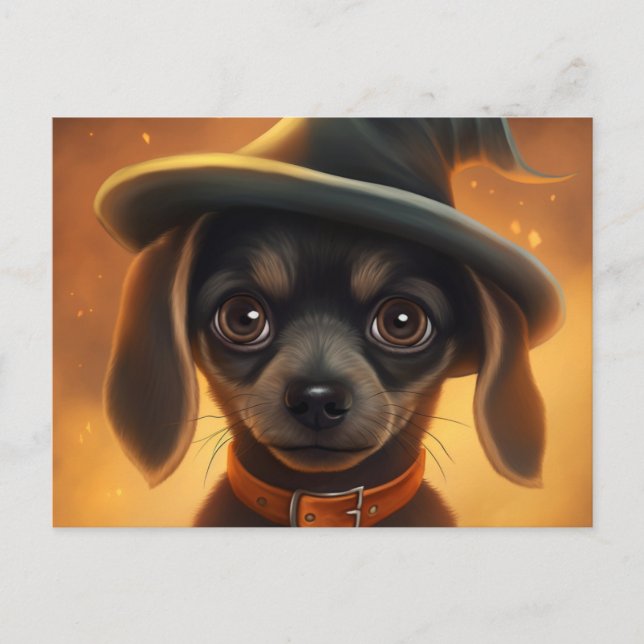 Cartão Postal Cartes Postales Puppy Halloween (Frente)