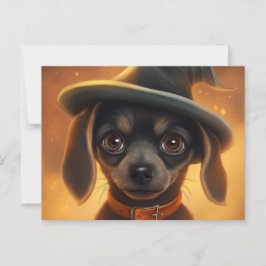 Cartão Postal Cartes Postales Puppy Halloween