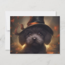 Cartão Postal Cartes Postales Puppy Halloween
