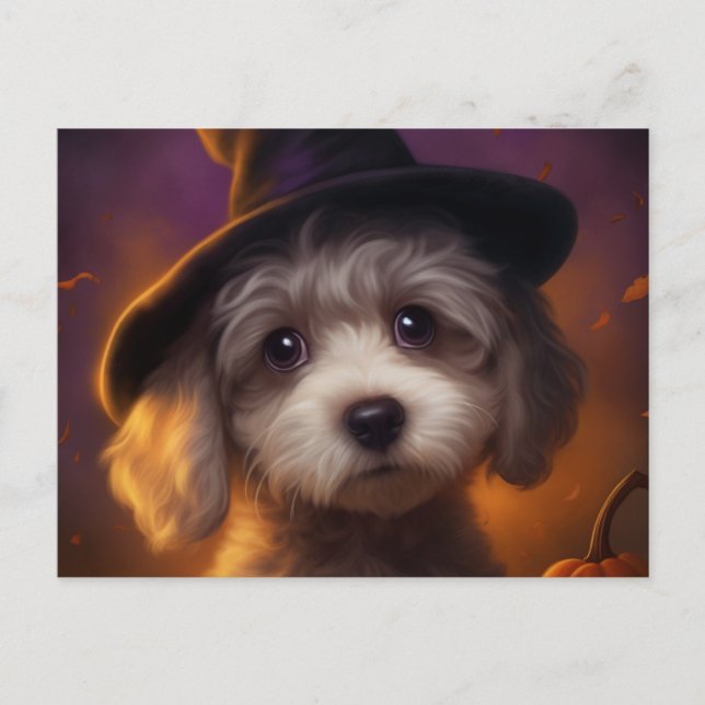 Cartão Postal Cartes Postales Puppy Halloween (Frente)