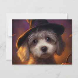 Cartão Postal Cartes Postales Puppy Halloween